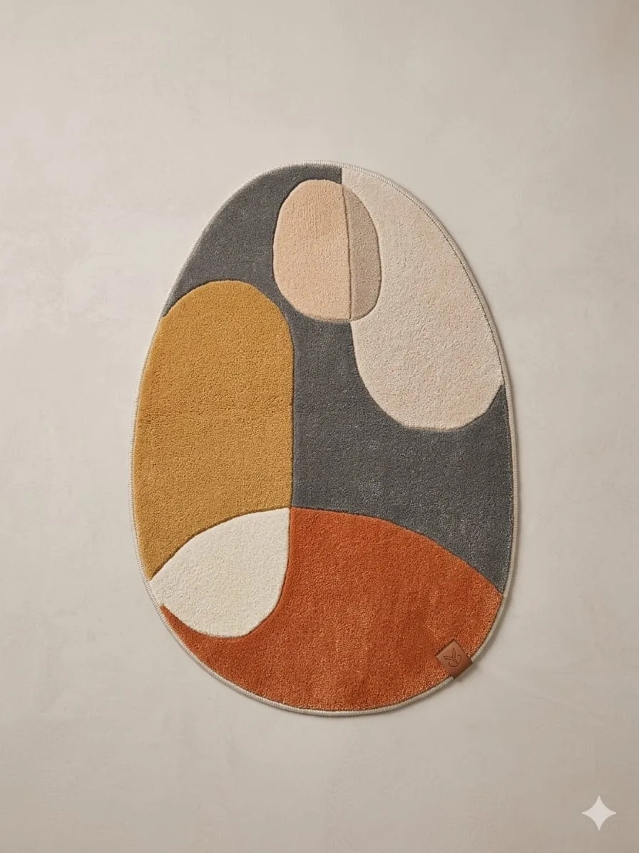 Abstract oval rug
